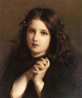 Piot, Etienne Adolphe - A Young Girl with Holly Berries in her Hair